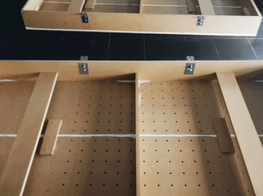 Ceiling resonators, awaiting polyurethane foam and covering fabric