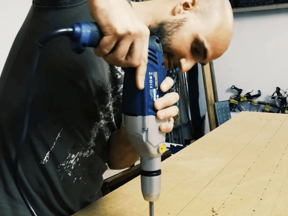 Making holes in the front panel of a resonator