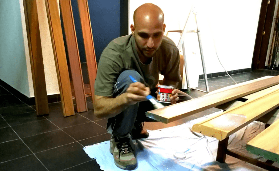 Treatment on mahogany skirting board